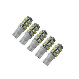 5 pièces T10 1.5W 25X3528SMD 100LM 6000-6500K lumière de voiture LED blanc froid (DC 12V)