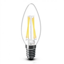 Bougies LED 4W E12 C35 4 COB 400 lm Blanc Chaud Intensité variable 1 pcs