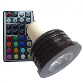 1 pièce GU10 4W 1X LED haute puissance RGB variable/télécommandé/spots décoratifs