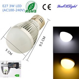 1 pièces E27 3 W 6 * SMD5730 260LM blanc/lumière blanche chaude LED ampoules Globe de haute qualité à économie d'énergie (AC100 ~ 240 V)