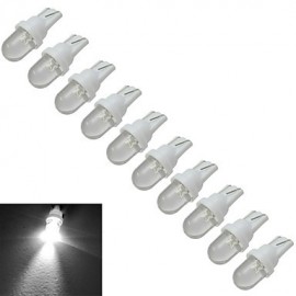 10 pièces T10 0.5W 30-50LM 6000-6500K lampes de signalisation de voiture blanc froid LED lumière de voiture (DC 12V)