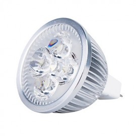 Spot LED GU5.3(MR16) 4W MR16 4 LED haute puissance 360 lm Blanc chaud DC 12