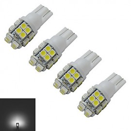 4 pièces T10 1.2W 20X3528SMD 85LM 6000-6500K lumière latérale inversée blanc froid lumières de voiture LED (DC 12V)