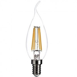 les ampoules à filament de 5W E12 LED CA35 4 COB 400 LM chauffent le blanc dimmable/décoratif