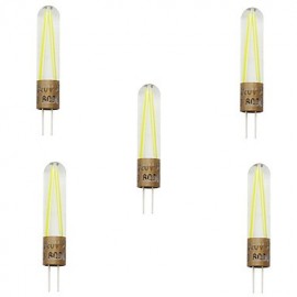 5 pièces G4 2 W COB Filament lumière LED Lampada LED projecteur lustre remplacer lampe à incandescence (AC220-240V)