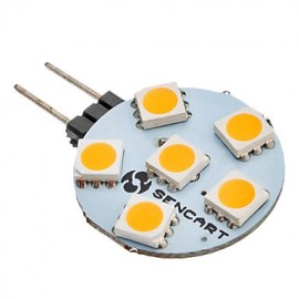 G4 6W 6 SMD 5050 60-80 LM Blanc Chaud AC 12