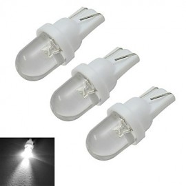 3 pièces T10 0.5W 30-50LM 6000-6500K lampes de signalisation de voiture blanc froid LED lumière de voiture (DC 12V)