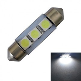 Feston 36mm 1W 3x5050SMD 60LM 6000-6500K lampe de lecture blanc froid LED lumière de voiture (DC 12V)