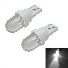 2 pièces T10 0.5W 30-50LM 6000-6500K lampes de signalisation de voiture blanc froid LED lumière de voiture (DC 12V)