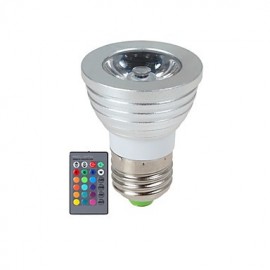 Spot LED 3W E14 / GU10 / E26/E27 1 LED haute puissance 270 lm RGB Dimmable / Télécommandé 1 pcs