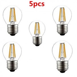 5 pièces G45 4W E27 400LM 360 degrés couleur blanc chaud/froid Edison lampe à Filament LED (AC220V)