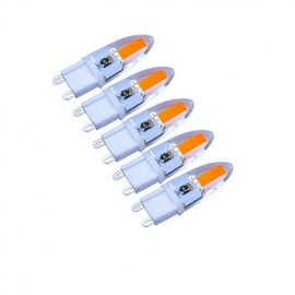 5 pcs/lot G9 2 W COB 180-200 LM blanc chaud/blanc froid décoratif LED bougies AC 220 V