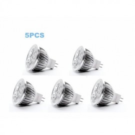 Spot LED 5W GU5.3(MR16) MR16 4 350-400 lm Blanc Froid DC 12 5 pcs