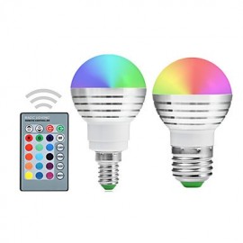 2 pièces E27/E26/E14 RGB lampe ampoule Led 5W coloré RGB ampoule 85-265V lustres lumière Led + télécommande IR