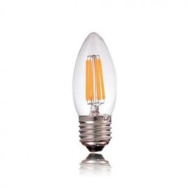 E27 4W 380LM 3000-3500K LED noyau de tungstène lumière chaude bougie (AC 220-240V)