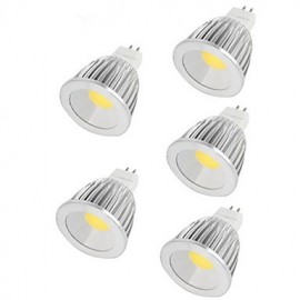 5 pièces 7W MR16 550LM lumière blanche chaude/froide LED COB spots (12V)