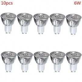 10 pièces 6W GU10/E27 500LM lampe à lumière chaude/froide LED spots (85-265V)