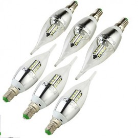 6 pièces E14 3W 250lm 3000K 16 x SMD2835 blanc/blanc chaud LED lampe à bougie-(AC 85 ~ 265V)