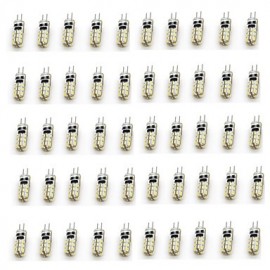 50 pièces G4 24LED SMD3014 90-110LM blanc chaud/blanc DC12V LED lumières à deux broches