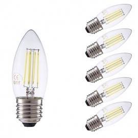 Ampoules à Filament LED 3,5W E27 B35 4 COB 350/400 lm Blanc Chaud / Blanc Froid Intensité Variable 6 pcs