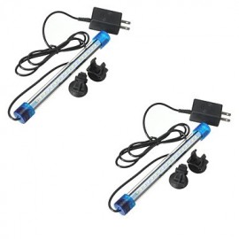 2 pièces 20CM 3W 2835 18SMD Aquarium réservoir de poissons étanche bleu/blanc/multicolorLED barre lumineuse Submersible vers le bas lampe AC220V