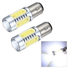 Merdia 1157 7,5 W 600 lm COB 4SMD LED et 1 lentille à condensateur lumière blanche feu de recul/feu stop (12 V/paire)