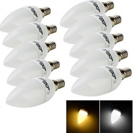 10 pièces E14 3W 10 * SMD2835 200LM 3000K/6000K blanc chaud/blanc froid ampoules de bougie LED (AC 220V)