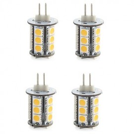 4 pièces G4 18LED SMD5050 300-400LM blanc chaud/blanc décoratif DC12V LED lumières à deux broches