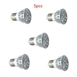 5 pièces 3*2 W E27/GU10 3 LED 450LM 2 rouge + 1 bleu ampoule de lampe hydroponique pour LED plante poussent la lumière (220 V)