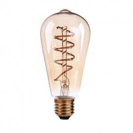 Ampoules LED à Filament Souple 4W B22/E27 ST64 COB 400 lm Blanc Chaud Intensité Variable ou