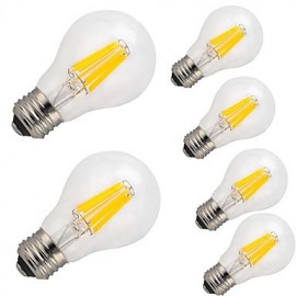 6 pièces-12W E26/E27 LED ampoules à filament A60(A19) 12 COB 1000 lm blanc chaud blanc froid décoratif