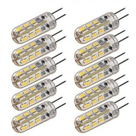 1,5W G4 LED Maïs Lumières T 24 SMD 3014 100-120 lm Blanc Chaud Blanc Froid Intensité Variable DC 12 10 pcs