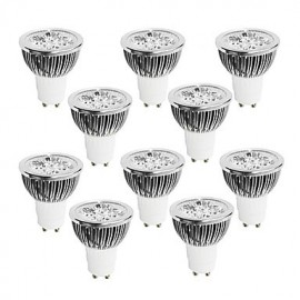 Spot LED GU10 4W 4 LED haute puissance 320 lm Blanc chaud / Blanc froid / Blanc naturel Intensité variable 10 pcs