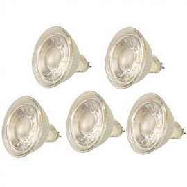 5 pièces 5 W MR16 (GU5.3) Dimmable couleur blanc chaud/froid LED projecteur COB Spot pour la maison AC220-240V