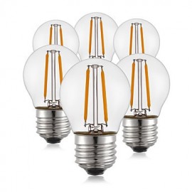 6 pcs- 2W E26/E27 Ampoules à Filament LED G45 2 COB 200 lm Blanc Chaud Décoratif 220V-240V