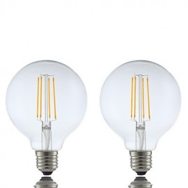 Ampoules à Filament LED 6W E27 G95 4 COB 600 lm Blanc Chaud Intensité Variable 2 pcs