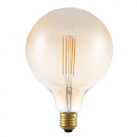 Ampoules à filament LED 4W E27 G125 4 COB 350 lm Ambre Dimmable AC 220-240V décoratif