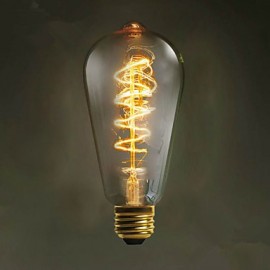 Ampoule décorative rétro Edison à enroulement E27 40W ST64