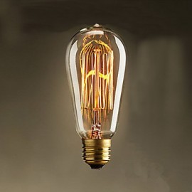 Ampoules à incandescence Edison 40W ST58 19 E27, fil Vertical en soie, ampoules décoratives rétro