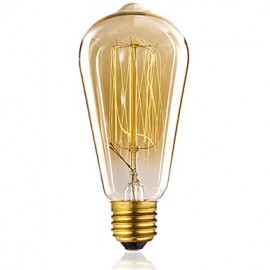 Ampoule à incandescence en verre transparent de style Edison antique vintage ST64 60 W (AC220-240 V)