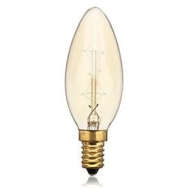 Lampe à filament de tungstène de bougie rétro Edison blanc chaud 25 W 260LM 3000 K (AC220V-240V)