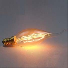 Ampoules à incandescence à Filament de carbone en soie E14 AC220-240V 40W C35L autour de la perle