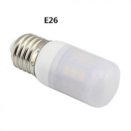 E26/G9/GU10 3.6W 27x5730SMD 400LM 3000 ~ 3500K lumière blanche chaude LED ampoule à couvercle givré de maïs AC 110V ~ 120V