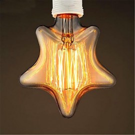 220-240V E27 40W Étoile Jaune Lumière Décoration Rétro Bulle De Tungstène