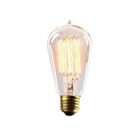 Ampoule Edison Vintage 60W E27 ST58 2700k, lampe à incandescence en tungstène pour hôtel (220-240V)