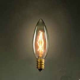 Petite ampoule jaune à bulle pointue C35, E14, 220 V, vis Edison, Source de lumière rétro