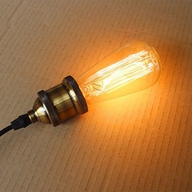 Ampoules à incandescence Edison 60W ST58 19 E27, fil Vertical en soie, ampoules décoratives rétro