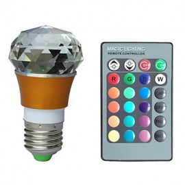 Ampoule LED en cristal E27 3 W RVB 16 couleurs avec télécommande (AC 100-220 V)