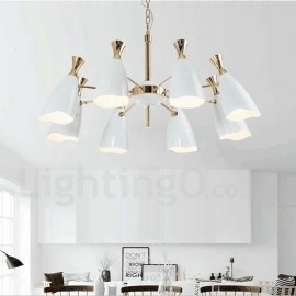 Lustre à 8 lumières de style moderne/contemporain pour salon, salle à manger, chambre à coucher