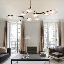 Lustre noir moderne/contemporain à 9 lumières pour salon, salle à manger, chambre à coucher